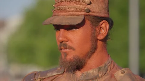 Close up of a human statue Stock Footage 100366954