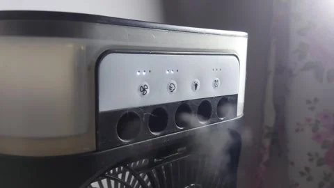 Close Up of Humidifier Control Panel with Steam Rising Video stock 339405826
