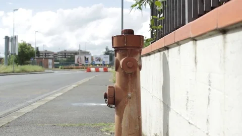 Close up hydrant in the street Stock Footage 75382399