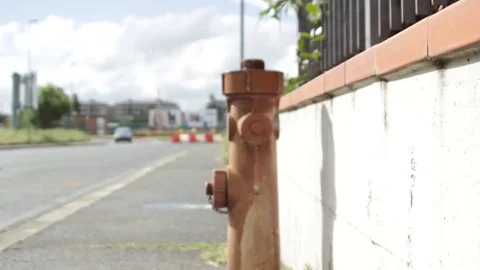 Close up hydrant in the street Stock Footage 75382403