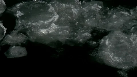 Close up of ice blocks on water Stock Footage 73891736