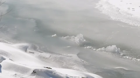 Close-up of ice with fog Stock Footage 109296777