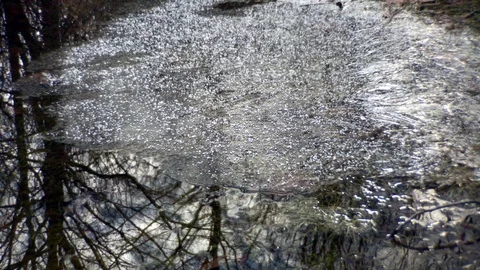 Close on Ice Reflection, shimmering water Stock Footage 100612850