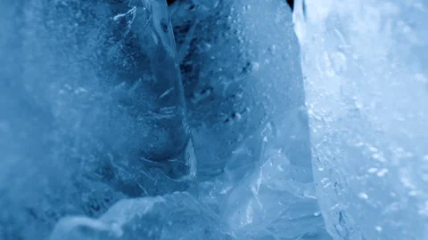 Close-up of ice rocks with black background Stock Footage 126969819