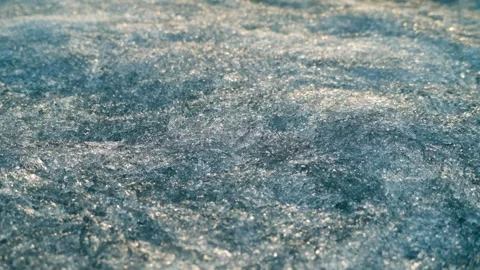 Close-up of the ice surface. The structure of ice. The texture of ice. Stock Footage 306062326