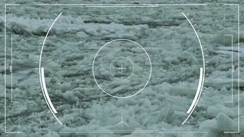 A close-up of icebergs floating on a river Stock Footage 296858113