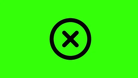 Close icon animated background, black icon, green screen Stock Footage 242182915