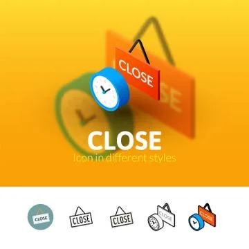 Close icon in different style Stock Illustration