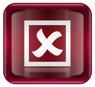 Close icon red, isolated on white background Stock Illustration