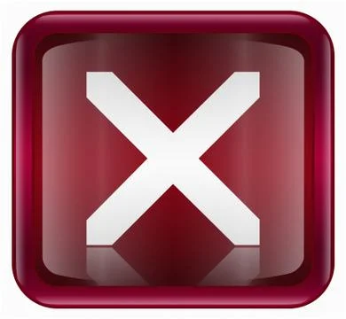 Close icon red, isolated on white background Иллюстрация