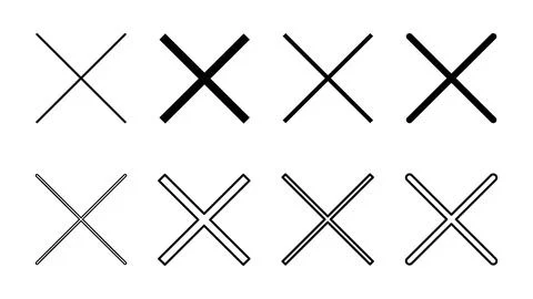 Close icon set. Delete icon vector. cross sign Stock Illustration