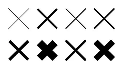 Close icon set. Delete icon vector. cross sign Stock Illustration