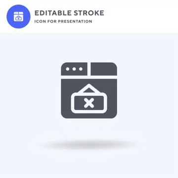 Close icon vector, filled flat sign, solid pictogram isolated on white, logo  Illustrazione stock