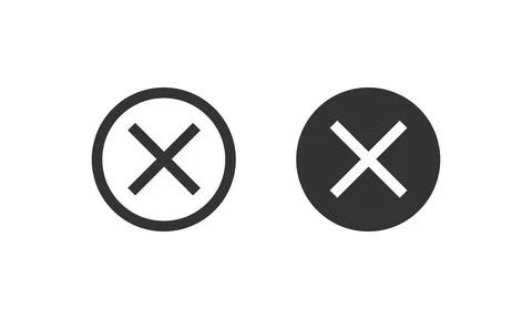 Close icon vector sign. Cancel symbol web design. Error, denied, avoid or wro Illustrazione stock