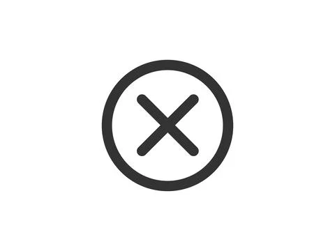 Close icon vector sign. Cancel symbol web design. Error, denied, avoid or wro Illustrazione stock