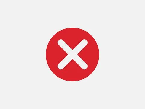 Close icon vector sign. Cancel symbol web design. Error, denied, avoid or wro Stock Illustration