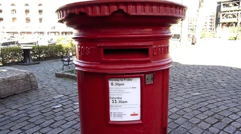 Close up of an Iconic Red Post Box in London United Kingdom Video stock 47209668