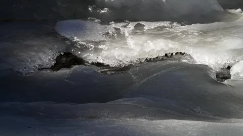 Up Close with Icy River 動画素材 333349034