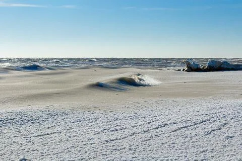 Close-up of the icy seashore Foto stock