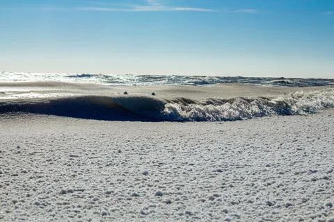 Close-up of the icy seashore Stock Photos