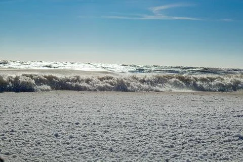 Close-up of the icy seashore Stock Photos