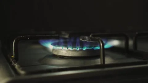 Close-up igniting a gas burner Video stock 168751344