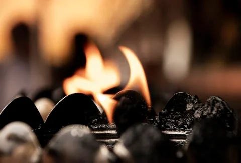 Close-Up Of Illuminated Candle Stock Photos