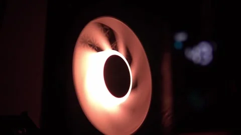 Close Up of Illuminated Spinning Computer Cooling Fan Stock Footage 341992866