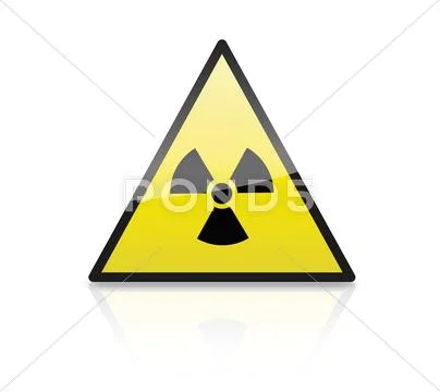 Close up of illustration of atom sign on triangle Stock Illustration