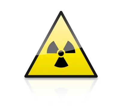 Close up of illustration of atom sign on triangle Stock Illustration