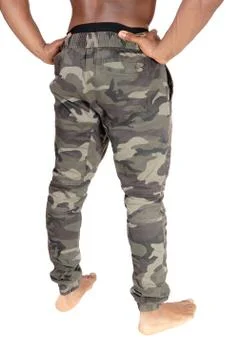 Close up image of the back and legs of a black man Stock Photos