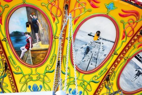 Close up image of beach carousel art 스톡 사진