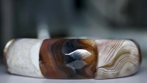 A close-up image of a bracelet made from stones, suitable for jewelry or de.. Stock Footage 345168511