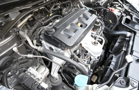 Close up image of car engine. Foto stock