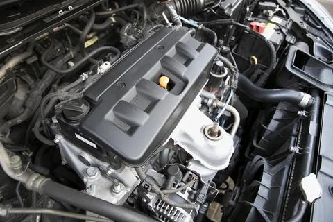 Close up image of car engine. Stock Photos