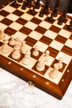 Close-up image of a chess board Foto stock