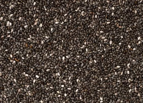 A close-up image of chia seeds Stock Photos