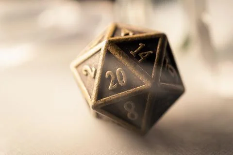 Close-up image copper d20 Stock Photos