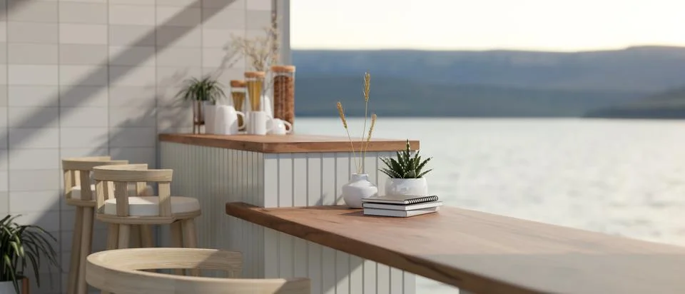 Close-up image of a copy space on a minimal dining table in a modern, luxur.. Illustrazione stock