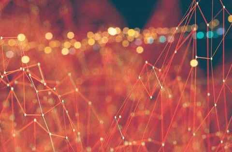 Close up image of dots and lines structure.Big data backdrop Stock Illustration