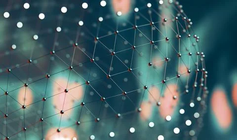 Close up image of dots and lines structure.Big data backdrop. Stock Illustration