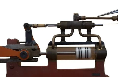 Close up image of an early, simple generator and electric circuit. Vintage 写真素材