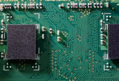 Close up Image of Electronic Circuit Board with Processor. Computer Technology C 스톡 사진