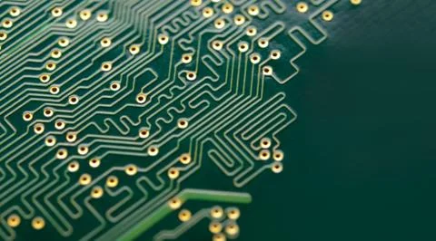 Close up Image of Electronic Circuit Board. Computer Technology Concept Backgrou Stock Photos