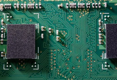 Close up Image of Electronic Circuit Board with Processor. Computer Technol.. Stock Photos