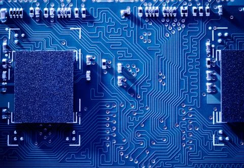Close up Image of the Electronic Circuit Board with Processor Stock Photos
