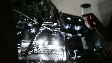 Close up image of espresso coffee brewing Video stock 130439855