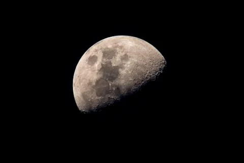 Close up image of half-moon on isolation black background Foto stock