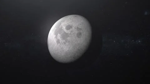 Close up image of moon from space, in a dark night space stars. Light refle.. 写真素材