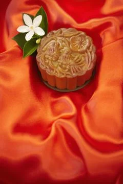 Close up image of mooncake Stock Photos